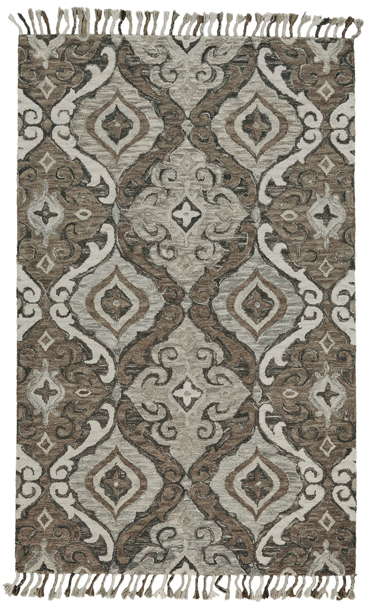 Feizy Feizy Abelia Tufted Suzani Wool Rug - Available in 4 Sizes - Warm & Light Gray & Beige 5' x 8' 6648676FIVYGRYE10