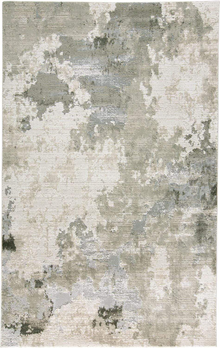 Feizy Feizy Prasad Contmporary Watercolor Rug - Available in 5 Sizes - Ivory & Light Gray 5' x 8' 6703970FGRY000E10