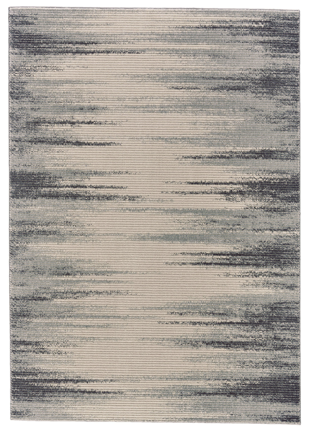 Feizy Feizy Akhari Gradient High-Low Rug - Available in 5 Sizes - Ivory & Slate Gray 5' x 8' 6713674FIVYCHLE10