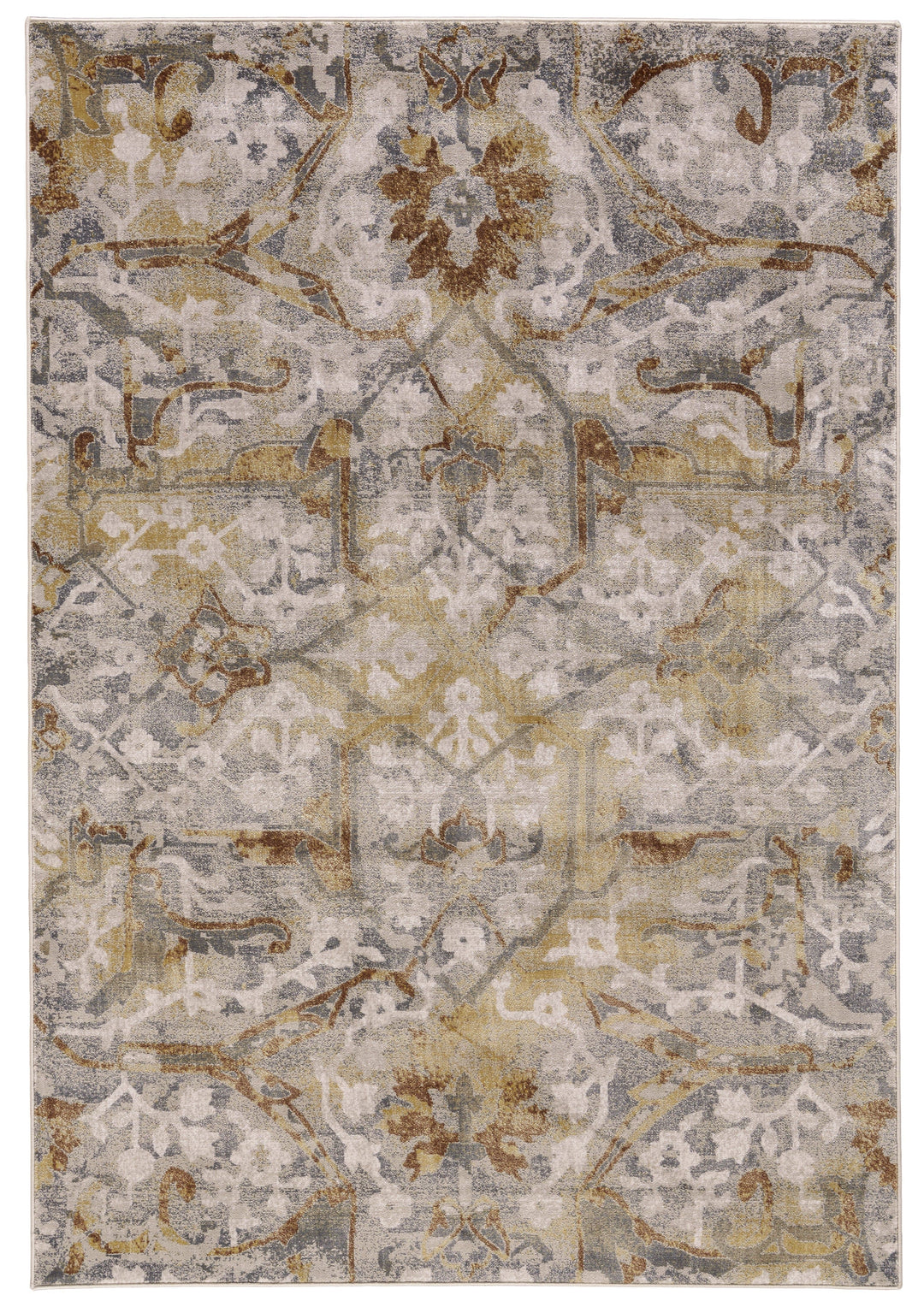 Feizy Feizy Cannes Lustrous Abstract Rug - Available in 6 Sizes - Pewter Gray & Honey Gold 5' x 8' 6723685FGRYYELE10