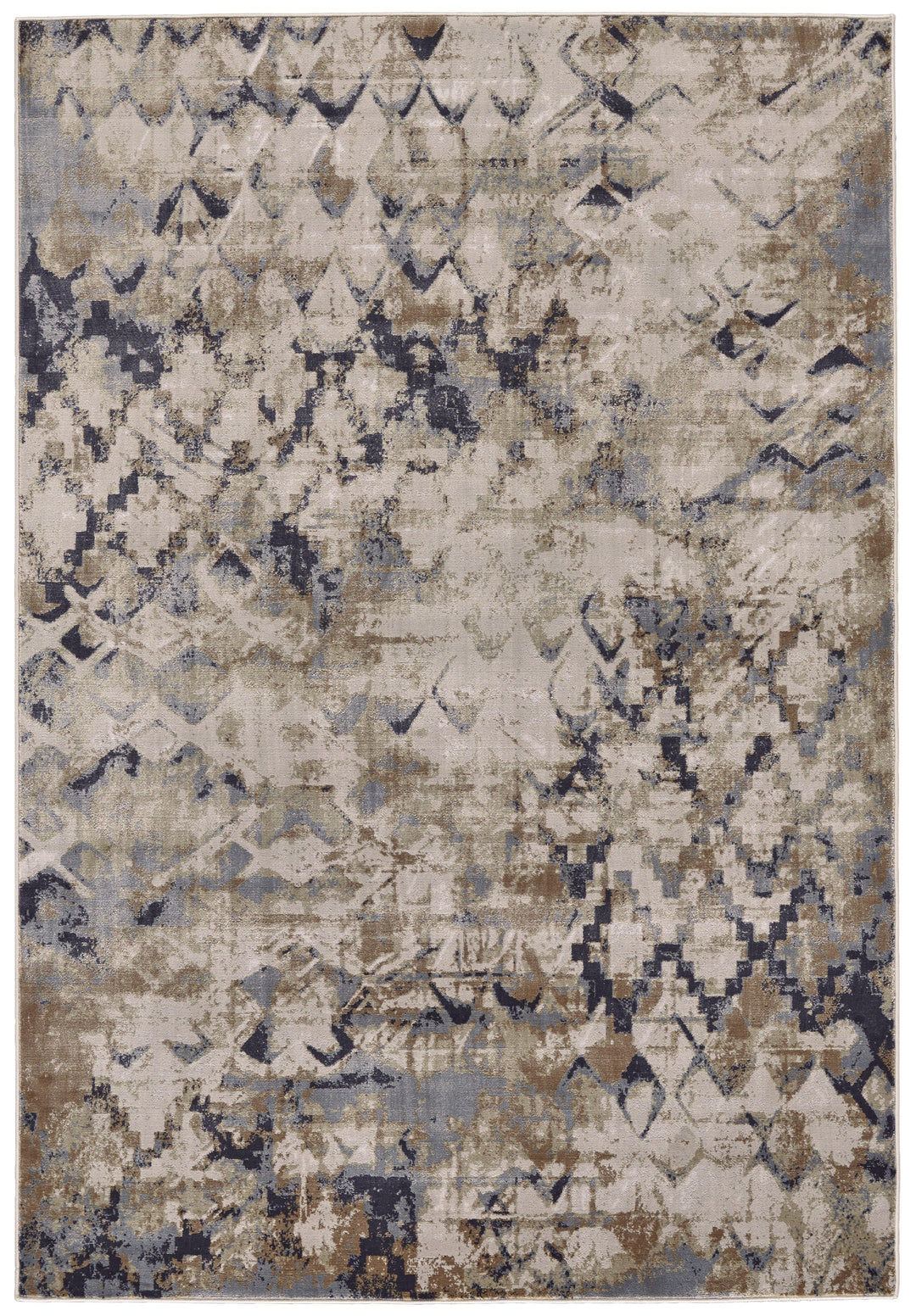 Feizy Feizy Cannes Lustrous Textured Rug - Natural Tan & Navy Blue