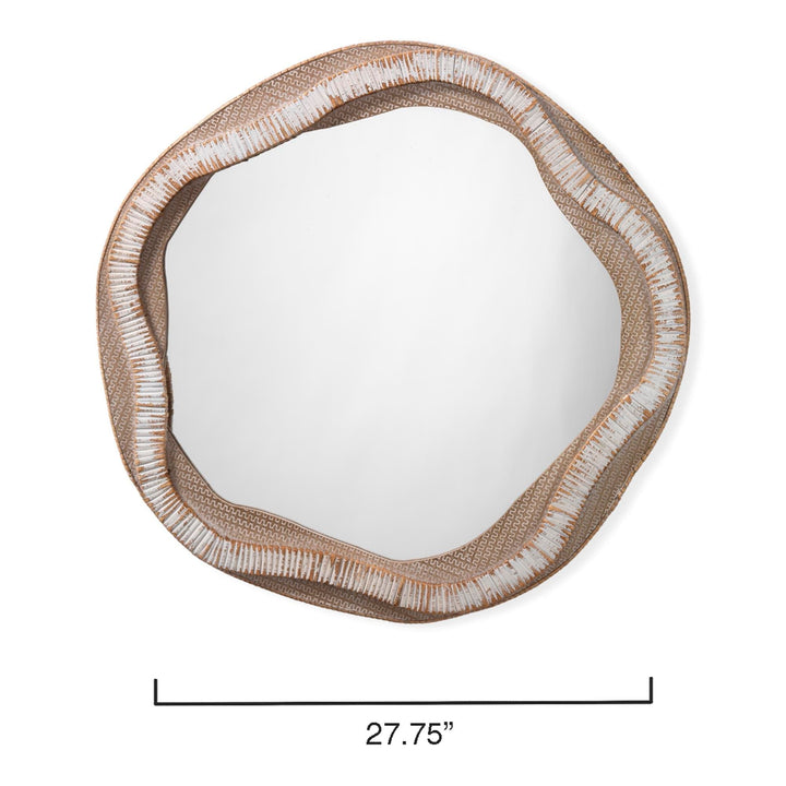 Jamie Young Jamie Young River Organic Mirror - Beige & Cream Rattan & Wood LS6RIVERBECR
