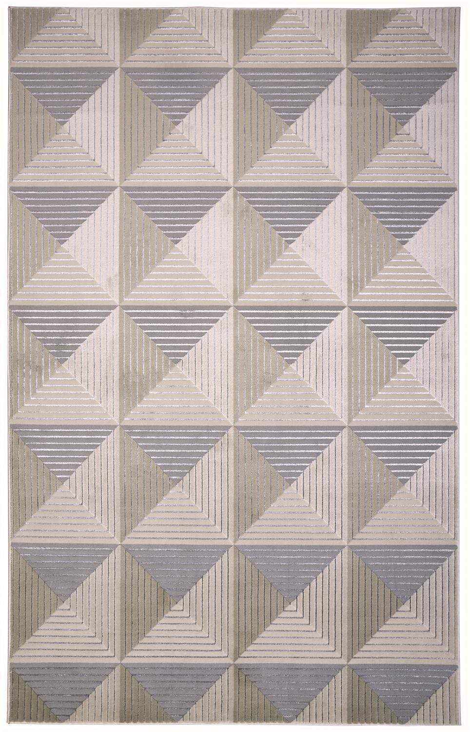 Feizy Feizy Micah Architectural Inspired Rug - Available in 6 Sizes - Silver & Bone 5' x 8' 6943044FBGEGRYE10