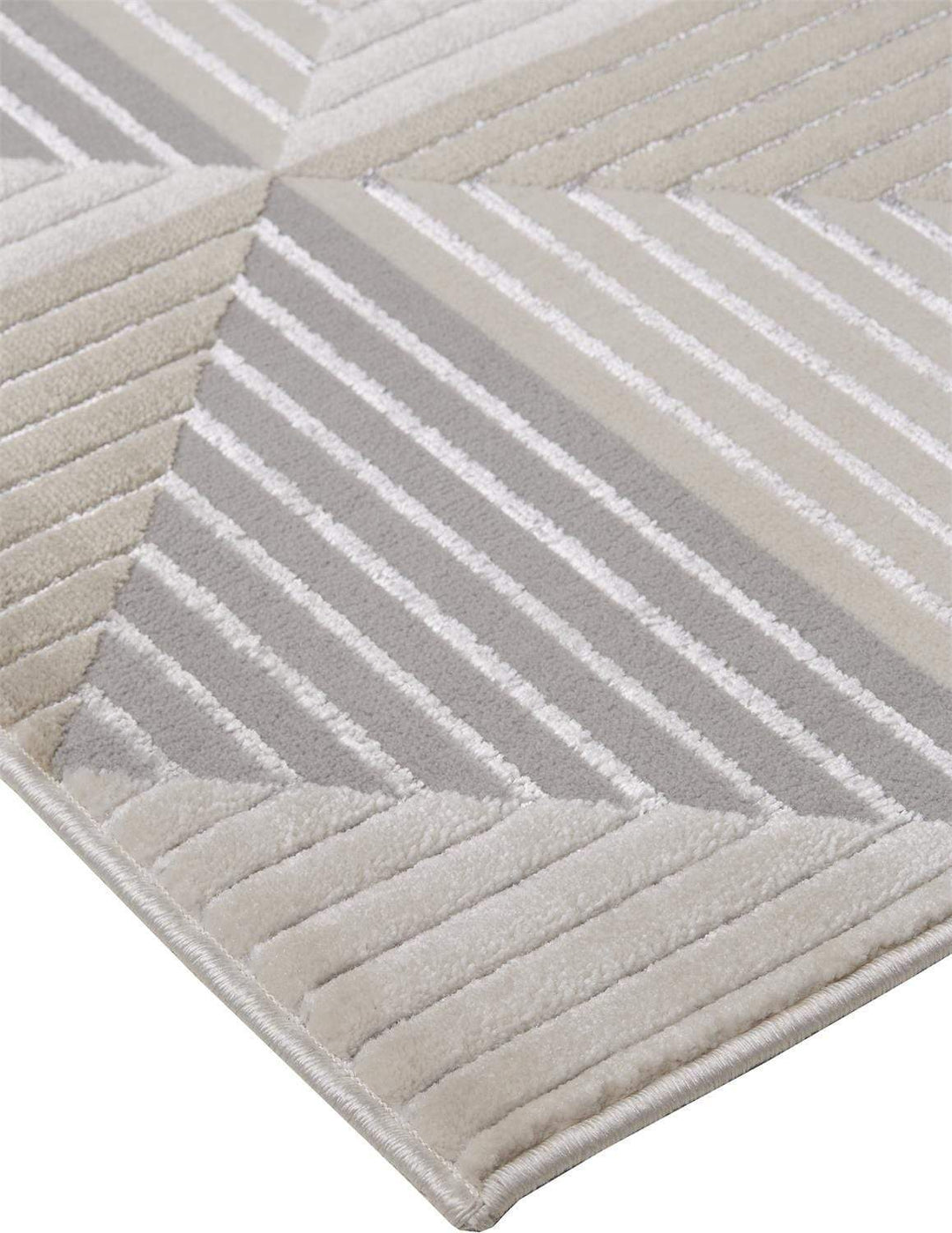Feizy Feizy Micah Architectural Inspired Rug - Available in 6 Sizes - Silver & Bone