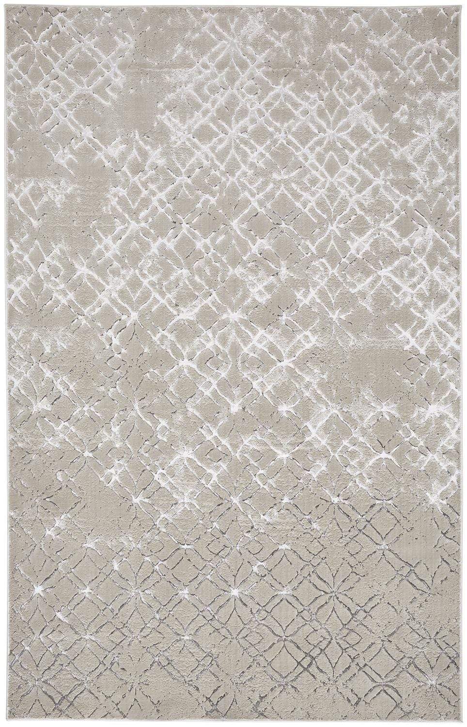 Feizy Feizy Micah Modern Metallic Trellis Rug - Available in 6 Sizes - Ivory Bone & Silver 5' x 8' 6943047FBGESLVE10