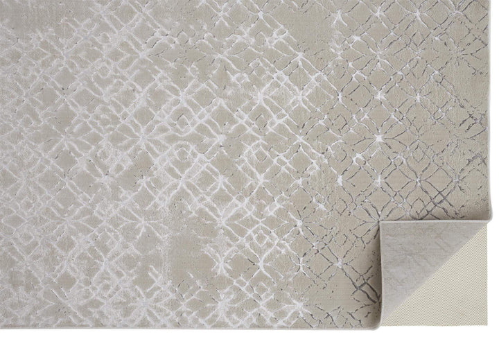 Feizy Feizy Micah Modern Metallic Trellis Rug - Available in 6 Sizes - Ivory Bone & Silver