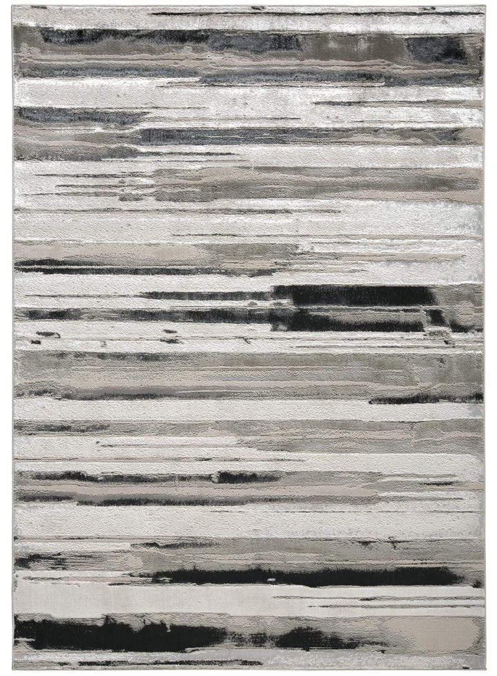 Feizy Feizy Micah Modern Metallic Gradient Rug - Available in 7 Sizes - Silver & Black 5' x 8' 6943049FSLV000E10