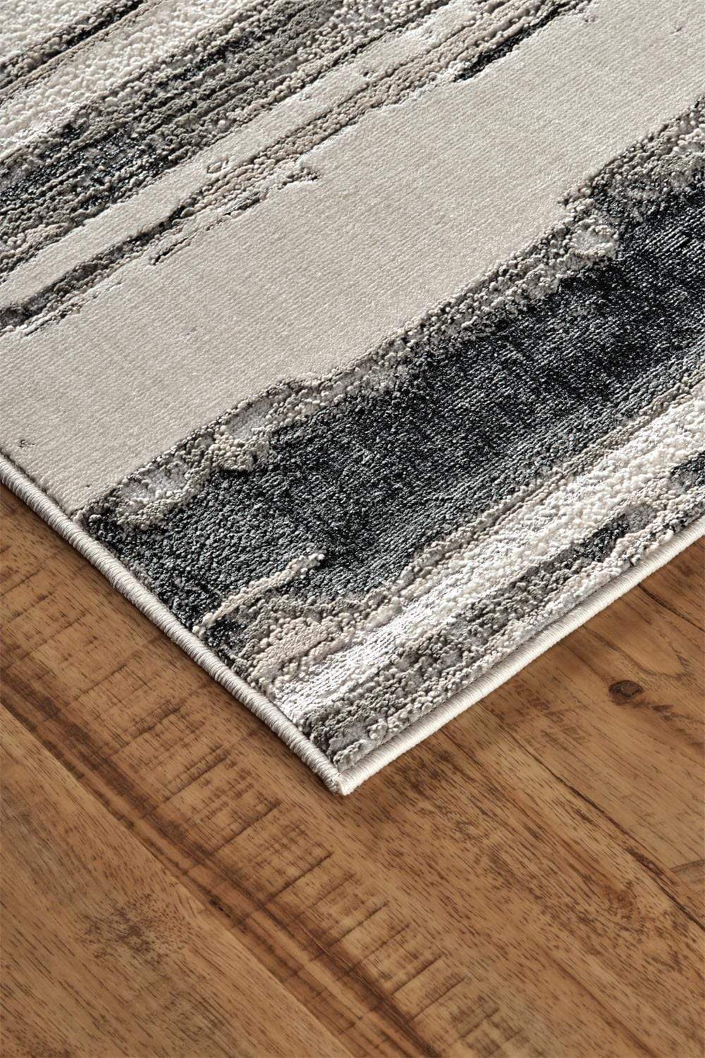 Feizy Feizy Micah Modern Metallic Gradient Rug - Available in 7 Sizes - Silver & Black