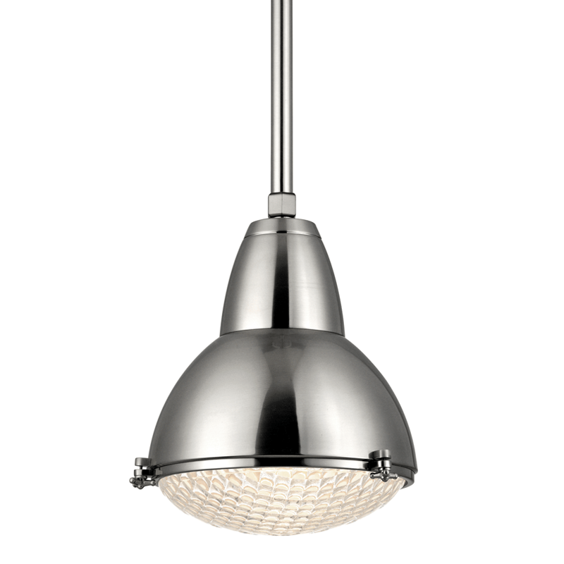Hudson Valley Lighting Hudson Valley Lighting Belmont Pendant - Satin Nickel & Clear Ribbed Outside 8113-SN