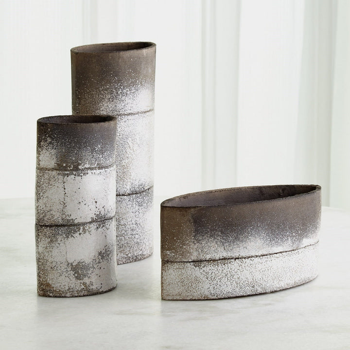 Global Views Stacked Vase - Grey - Available in 3 Sizes