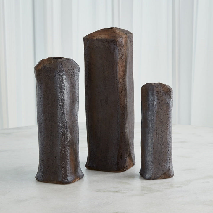 Global Views Pillar Vase - Black Brown - Available in 3 Sizes