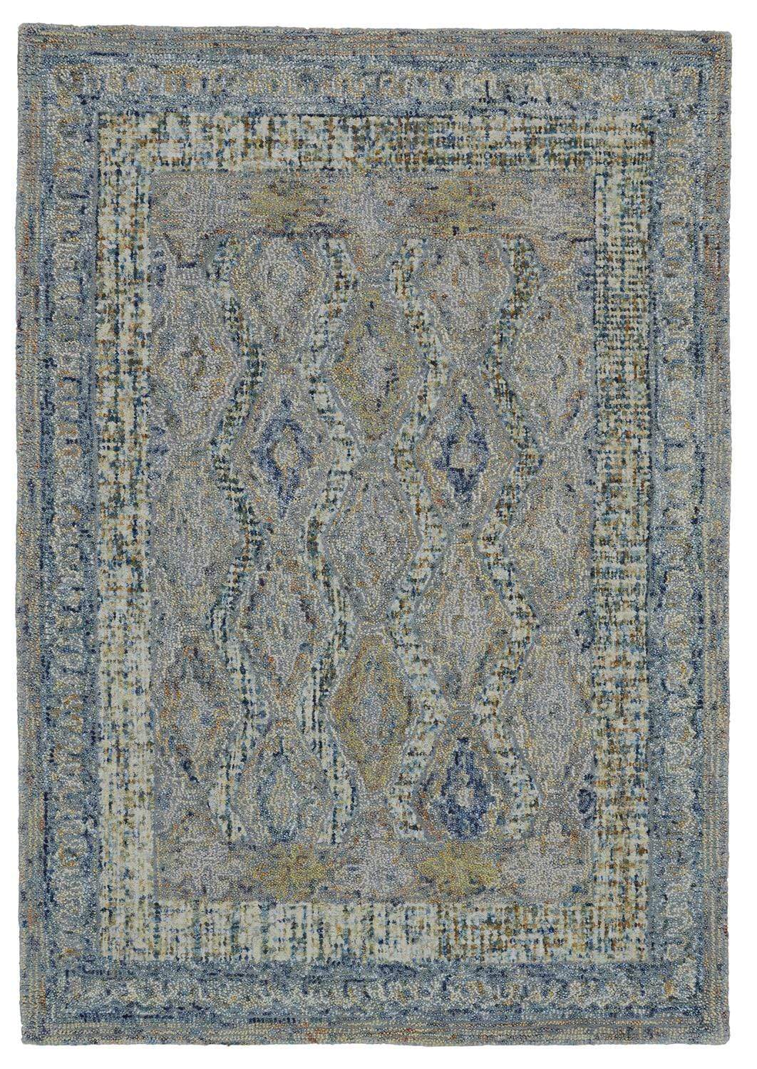 Feizy Feizy Isleta Ecclectic Vintage Tufted Rug - Available in 6 Sizes - Gray & Blue 3'-6" x 5'-6" 7138445FAUR000C50