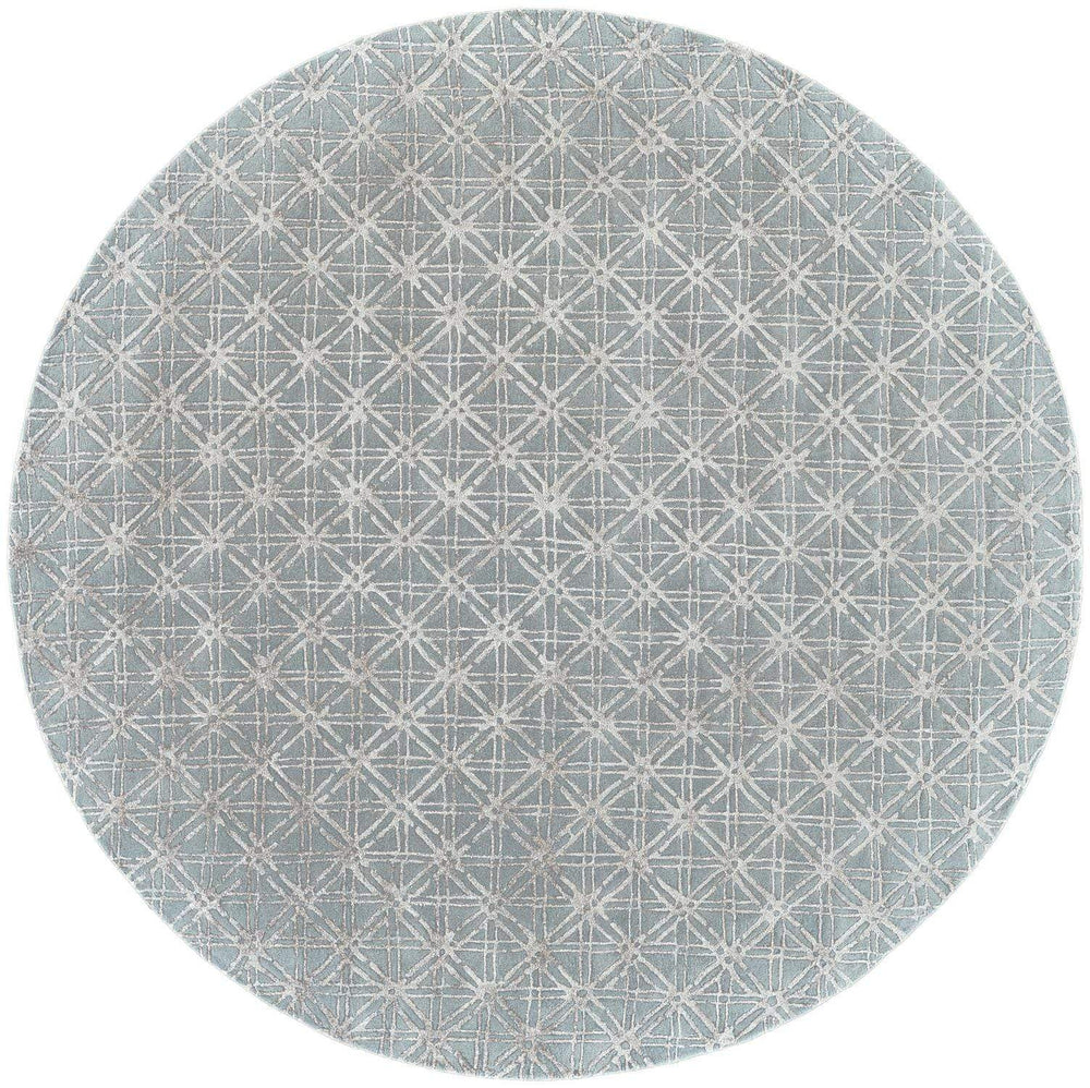 Feizy Feizy Manoa Tufted Lattice Wool Rug - Available in 6 Sizes - Sky Gray 10' x 10' Round 7188353FBLUBGEN95