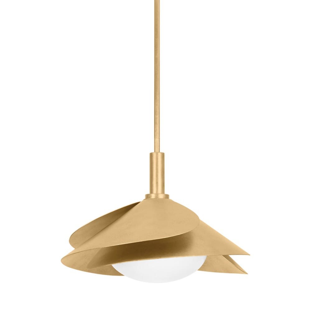 Hudson Valley Lighting Hudson Valley Lighting Brookhaven 1 Light Pendant - Vintage Gold Leaf - Available in 2 Sizes 15.25"dia 7208-VGL