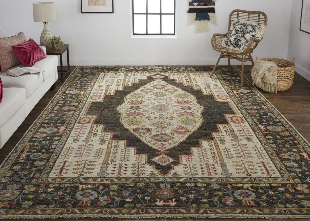 Feizy Feizy Piraj Nordic Hand Knot Wool Rug - Available in 7 Sizes - Chestnut Brown & Yellow