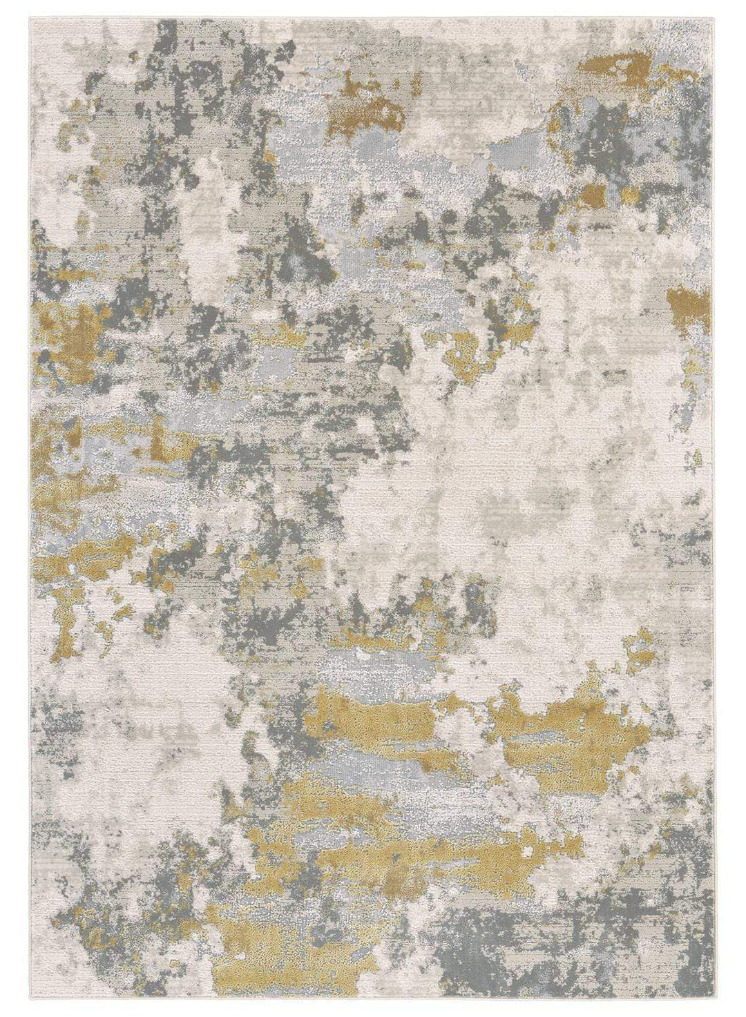 Feizy Feizy Waldor Metallic Abstract Rug - Golden Glow & Ivory - Available in 2 Sizes 6'-7" x 9'-6" 7353970FGLDBIRF05