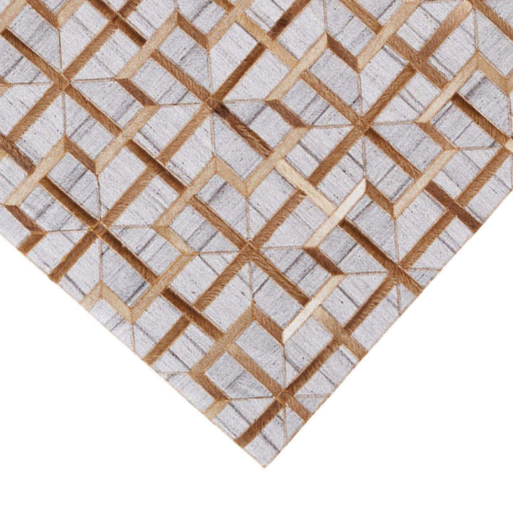 Feizy Feizy Fannin Handmade Leather Trellis Rug - Sudan Brown & Gray - Available in 4 Sizes