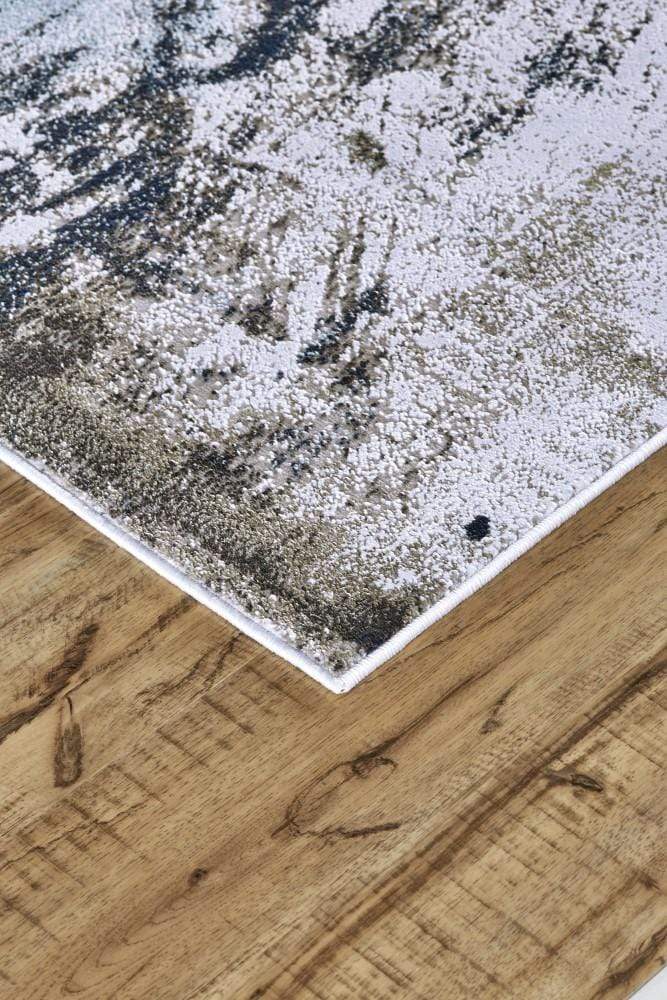 Feizy Feizy Gaspar Contemorary Abstract Splatter Rug - Snow White & Ice Blue - Available in 6 Sizes