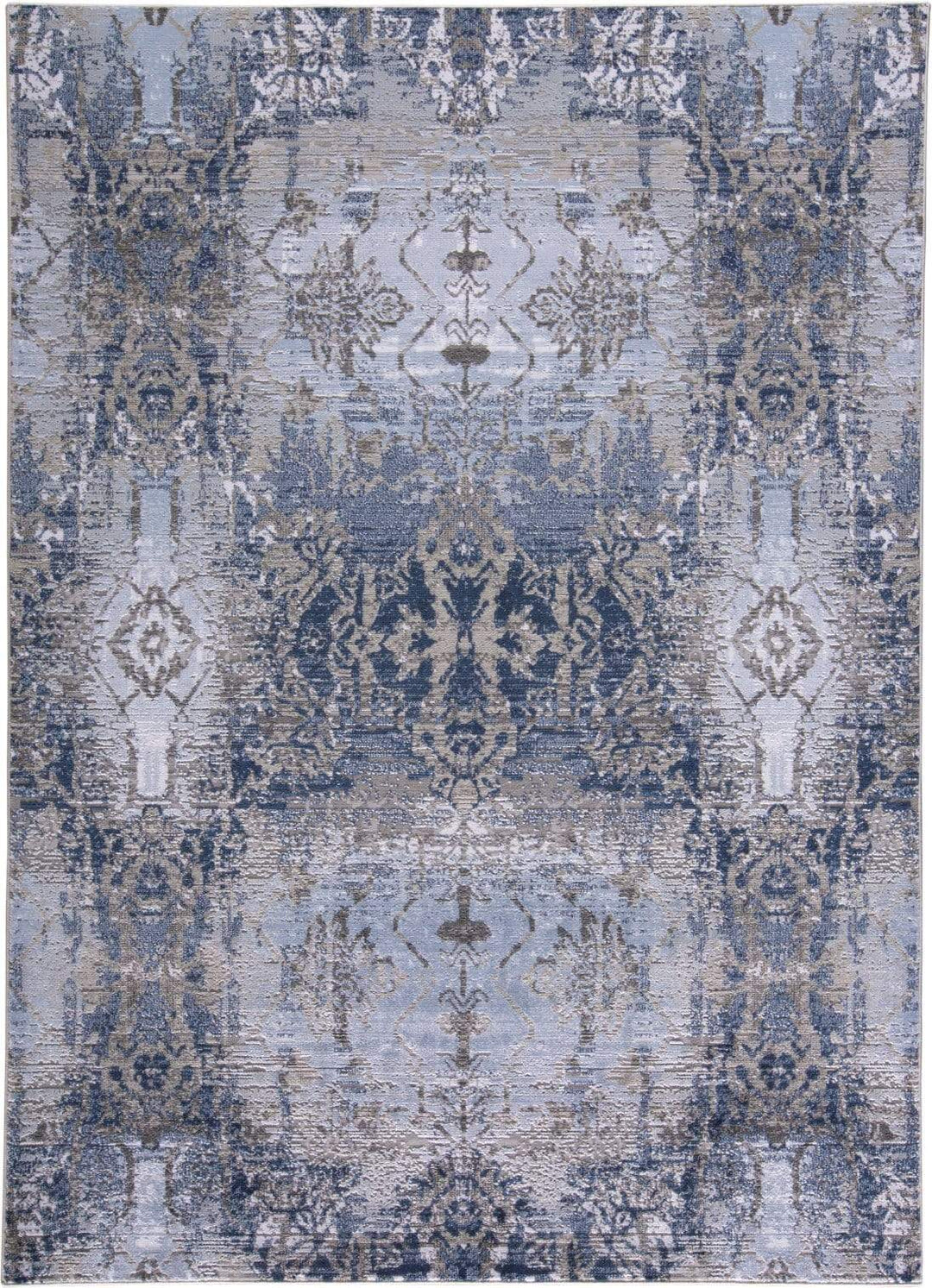 Feizy Feizy Gaspar Modern Abstract Deco Rug - Ice Blue & Navy Blue - Available in 6 Sizes 5'-2" x 7'-2" 7873834FLBLSLGE80
