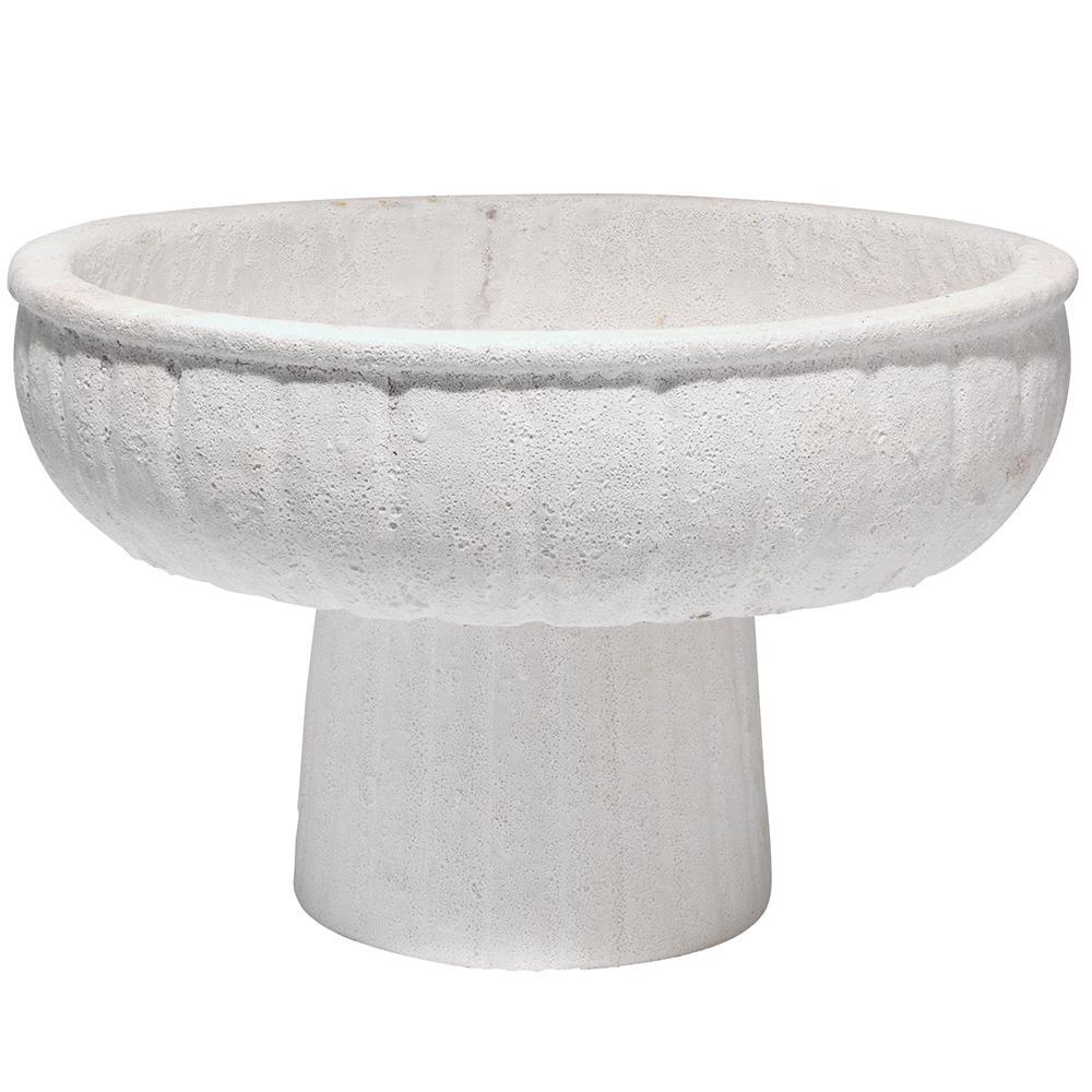 Jamie Young Jamie Young Aegean Large Pedestal Bowl in Rough Matte White Ceramic 7AEGE-LGWH
