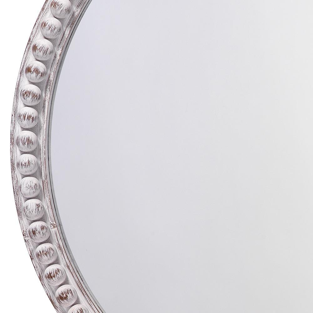 Jamie Young Jamie Young Audrey Beaded Mirror in White Wood 7AUDR-MIWH