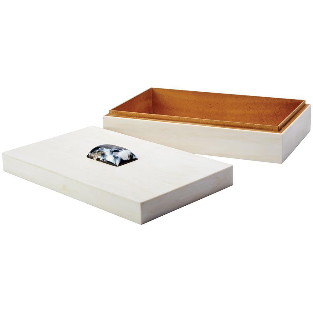 Jamie Young Jamie Young Constantine Large Rectangle Box in Cream Resin 7CONS-BXCR