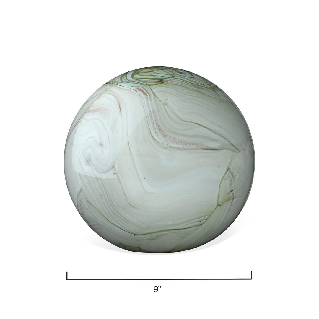 Jamie Young Cosmos Glass Balls in Sage Swirl Glass