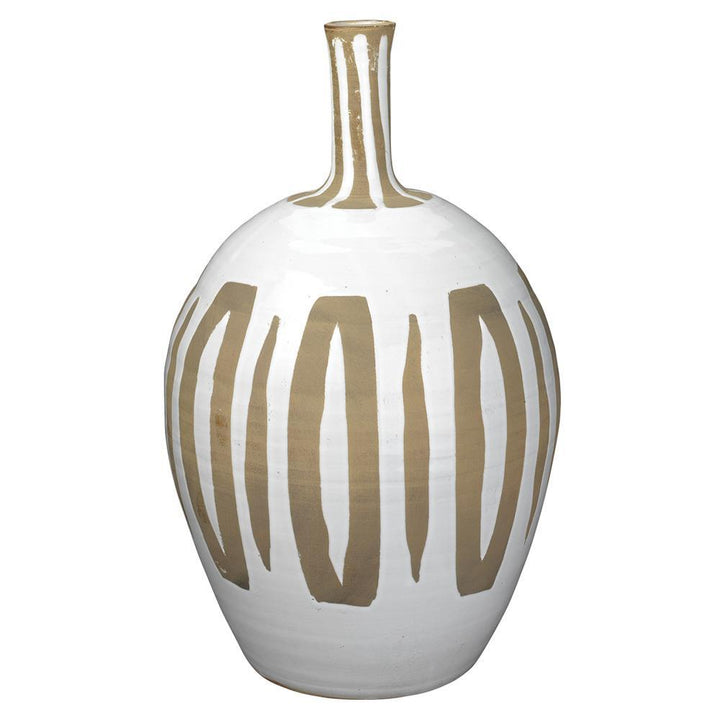 Jamie Young Jamie Young Kindred Vase in Beige and White Ceramic 7KIND-VAWH