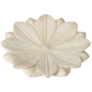 Jamie Young Jamie Young Large Lotus Plate in White Marble 7LOTU-LGWH