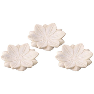 Jamie Young Jamie Young Small Lotus Plates in White Marble - Set Of 3 7LOTU-SMWH