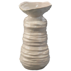 Jamie Young Jamie Young Large Marine Vase in Pearl Cream Ceramic 7MARI-LGCR