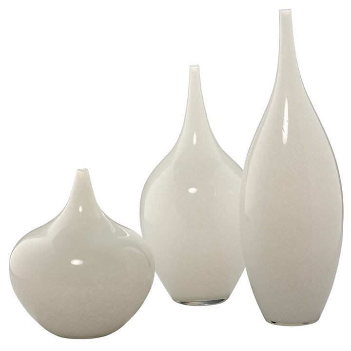 Jamie Young Jamie Young Nymph Vases in White Glass - Set Of 3 7NYMP-VAWH
