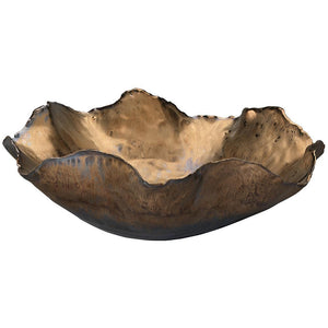 Jamie Young Jamie Young Large Peony Bowl in Antique Gold Ceramic 7PEON-LGAG
