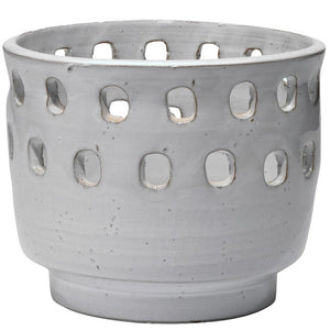 Jamie Young Jamie Young Large Perforated Pot in White Ceramic 7PERF-LGWH