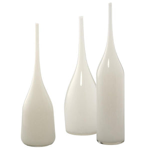 Jamie Young Jamie Young Pixie Vases in White Glass - Set Of 3 7PIXI-VAWH