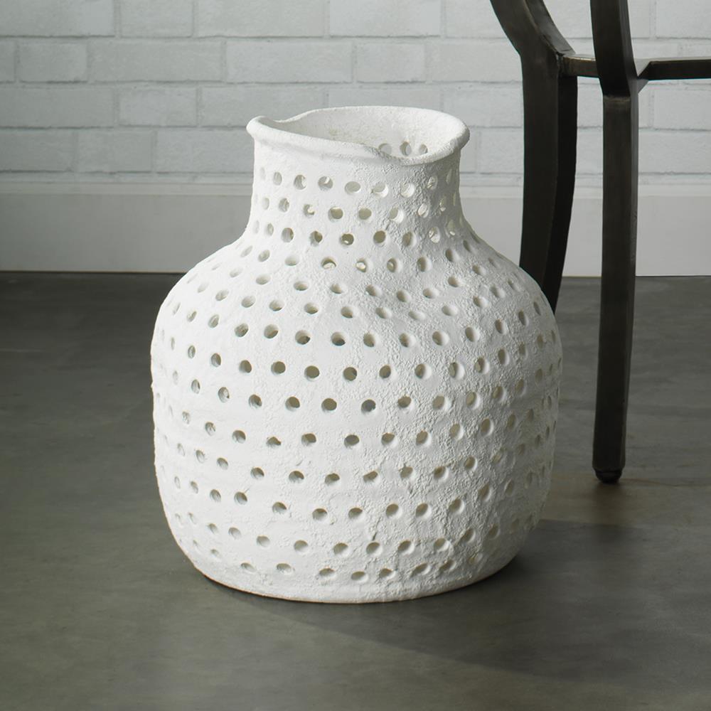 Jamie Young Jamie Young Porous Vase in Matte White 7PORO-VAWH