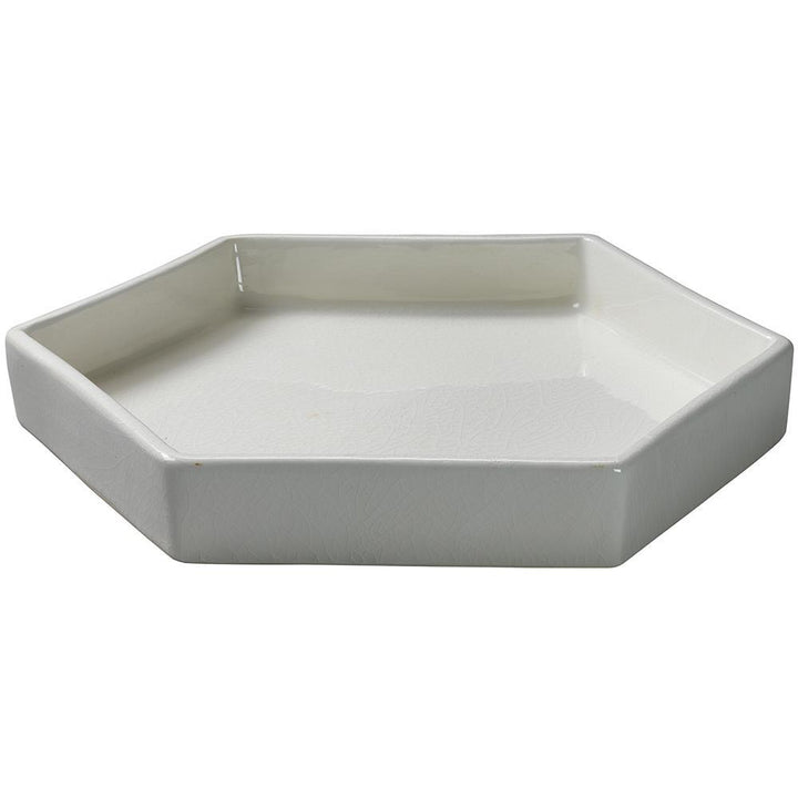 Jamie Young Jamie Young Large Porto Tray in White Ceramic 7PORT-LGWH