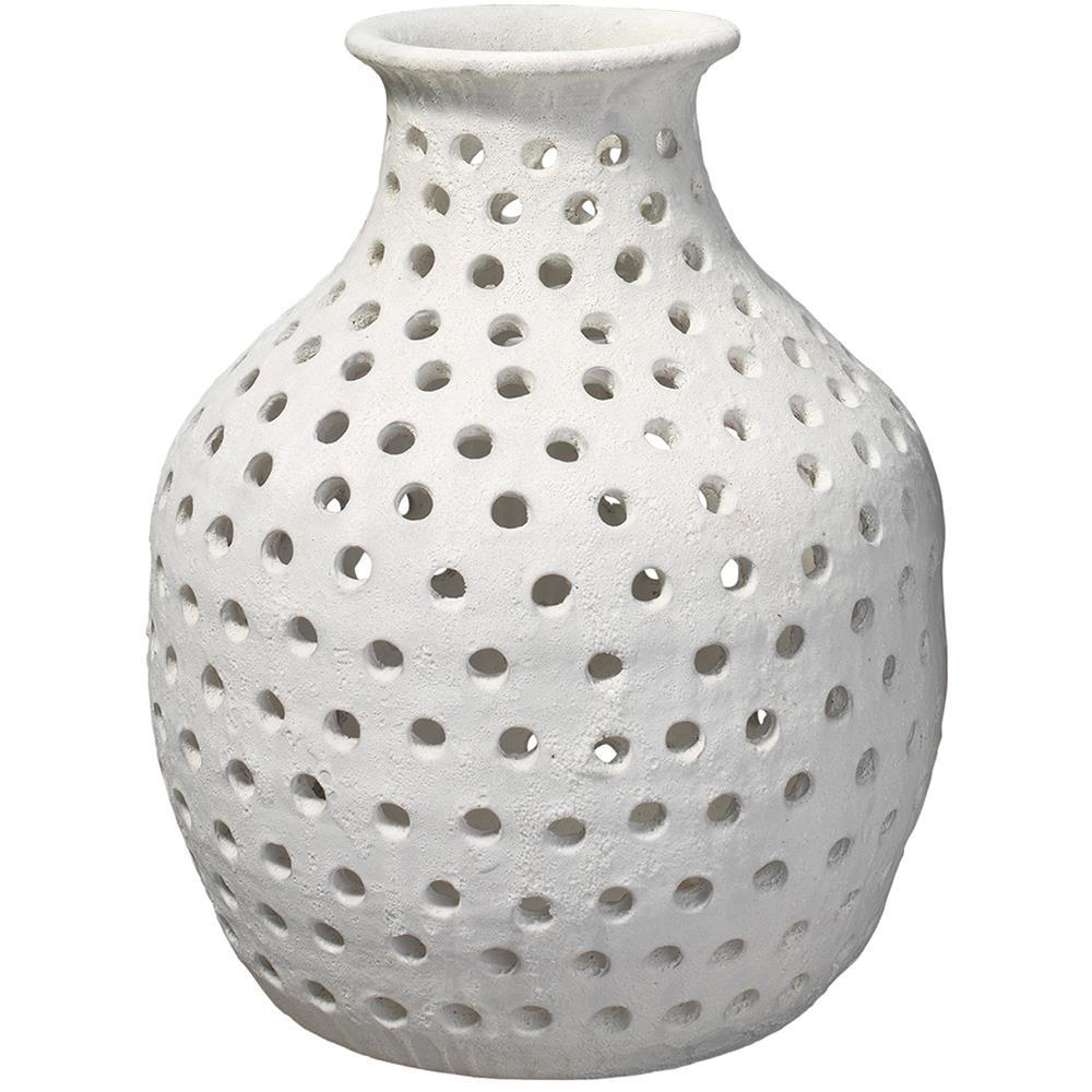 Jamie Young Jamie Young Small Porous Vase in Matte White Ceramic 7PORU-SMWH