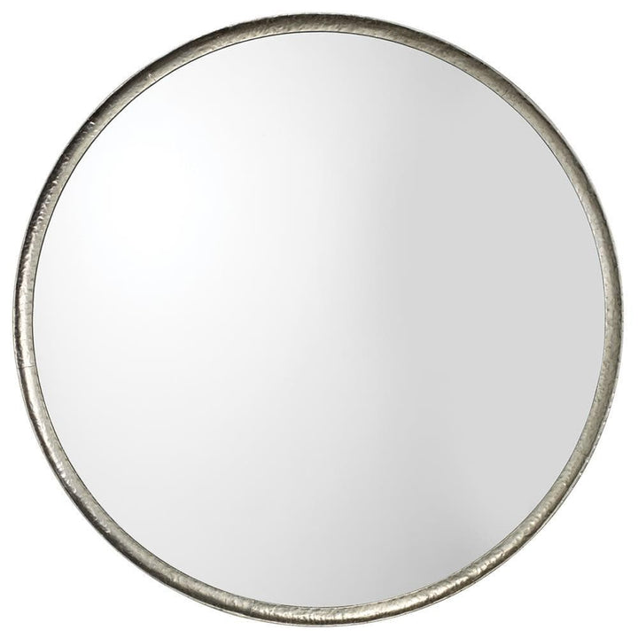 Jamie Young Jamie Young Refined Round Mirror in Silver Leaf Metal 7REFI-MISL
