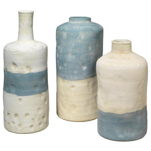 Jamie Young Jamie Young Sedona Vessels in Blue and White Ceramic - Set Of 3 7SEDO-VEBL