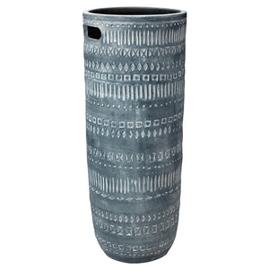 Jamie Young Jamie Young Large Zion Ceramic Vase in Gray and White 7ZION-LGGR