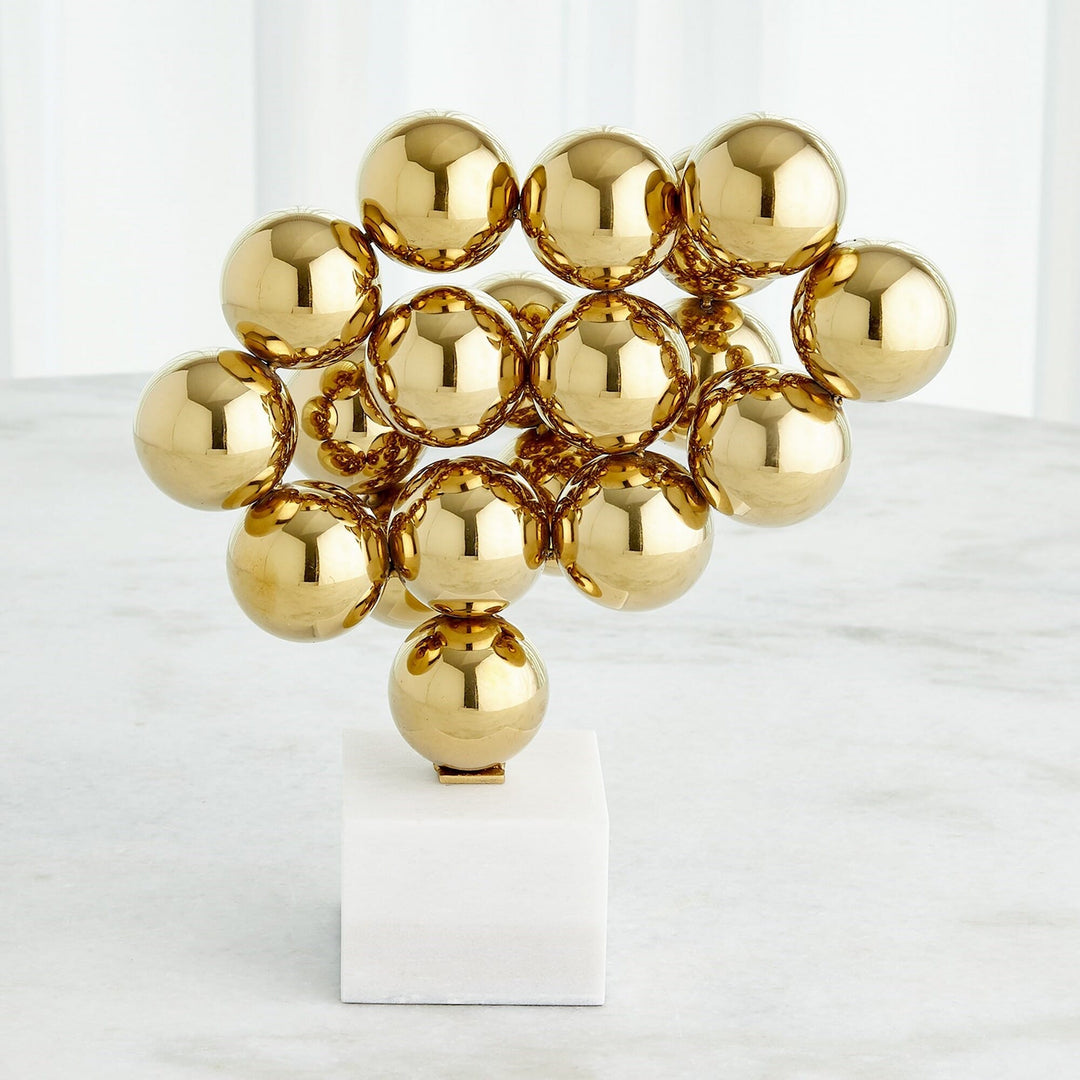 Global Views Sphere Sculpture - Brass