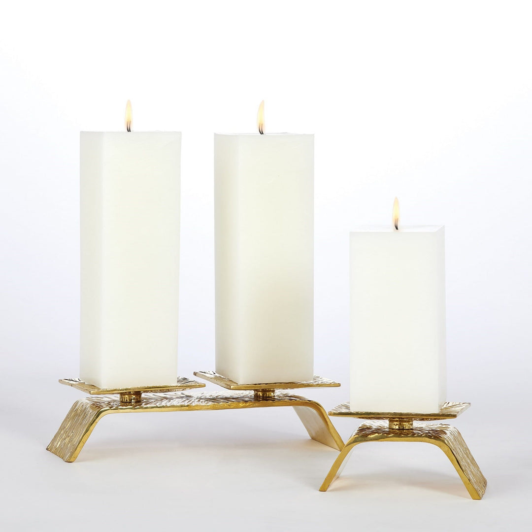 Global Views Double Torch Candle Holder - Brass