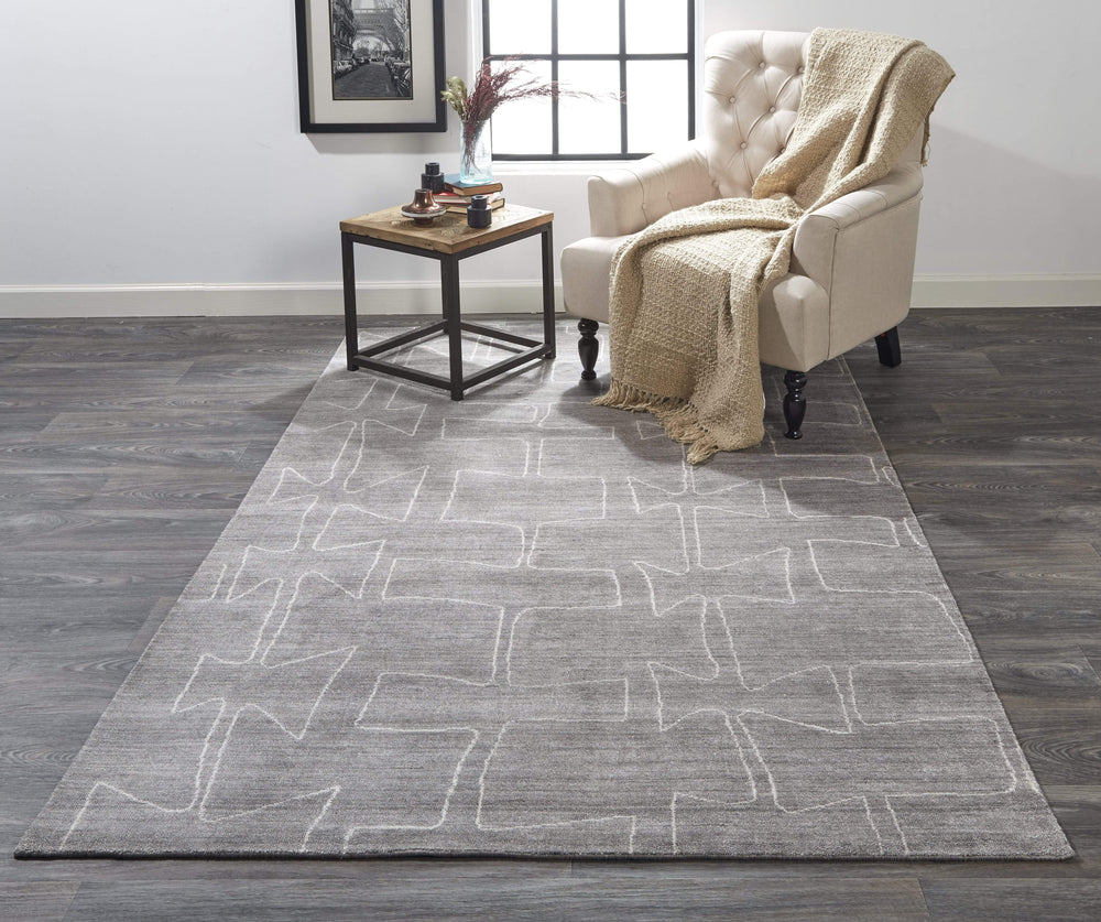Feizy Feizy Lennox Modern Abstract Minimalist Rug - Taupe & Ivory - Available in 5 Sizes