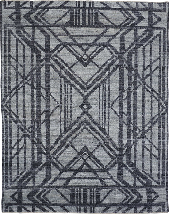 Feizy Feizy Vivien Premium Hand Knot Wool Rug - Graphite Gray & Denim - Available in 5 Sizes 5' x 8' 8046554FGRYBLUE10