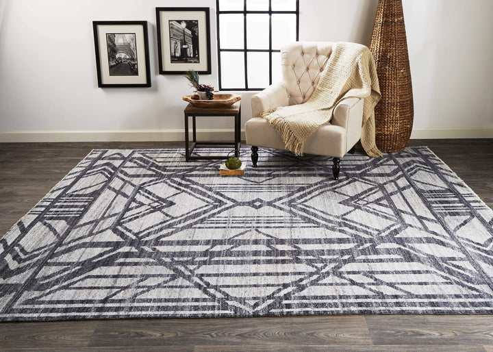 Feizy Feizy Vivien Premium Hand Knot Wool Rug - Graphite Gray & Denim - Available in 5 Sizes