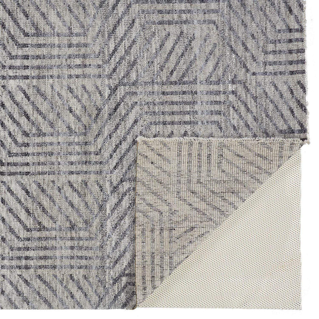 Feizy Feizy Vivien Premium Hand Knot Wool Patterned Rug - Opal Gray & Asphalt Gray - Available in 5 Sizes