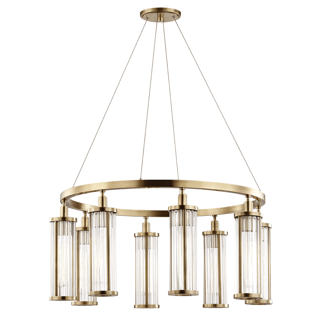 Hudson Valley Lighting Hudson Valley Lighting Marley 8-Bulb Pendant - Aged Brass & Clear 9130-AGB