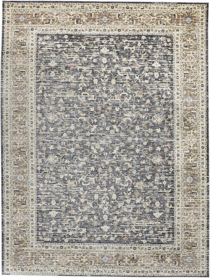 Feizy Feizy Grayson Gebbah Style Kilim Rug - Charcoal Gray & Brown - Available in 5 Sizes 3'-11" x 5'-5" 8563915FCHL000C84