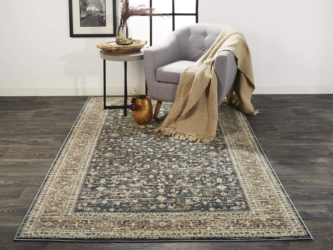 Feizy Feizy Grayson Gebbah Style Kilim Rug - Charcoal Gray & Brown - Available in 5 Sizes